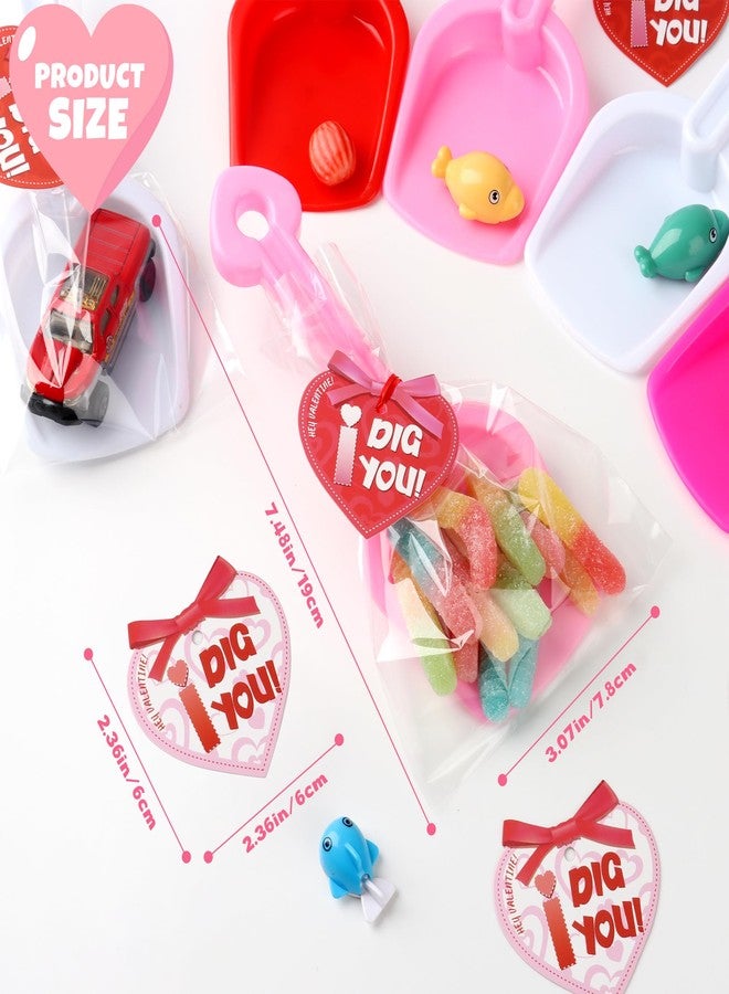 Giiffu 28PCS Valentine’s Day Shovel Toys with “I Dig You” Tags, Candy Bags & Ties, Non-Candy Classroom Exchange Gifts, Party Favors for Kids - Image 4
